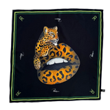 Leo Print Seidenschal 65x65 cm aus 100% Maulbeerseide - PickARTSfashion