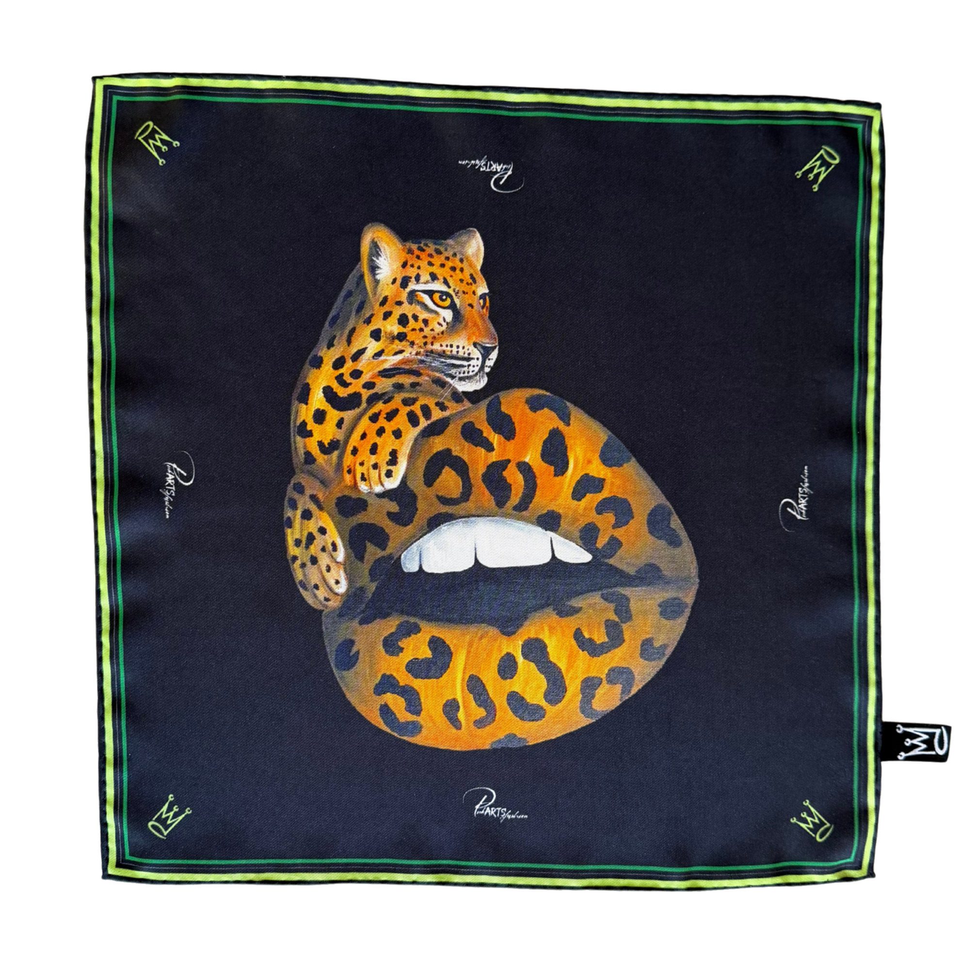 Einstecktuck 34x34 cm aus 100% Maulbeerseide - Leo Print Pocket Square / PickARTSfashion