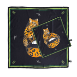Seidenschal 65x65 cm & Einstecktuch Set aus 100% Maulbeerseide - Leo Print / PickARTSfashion